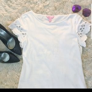 Lilly Pulitzer eyelet sleeve tee